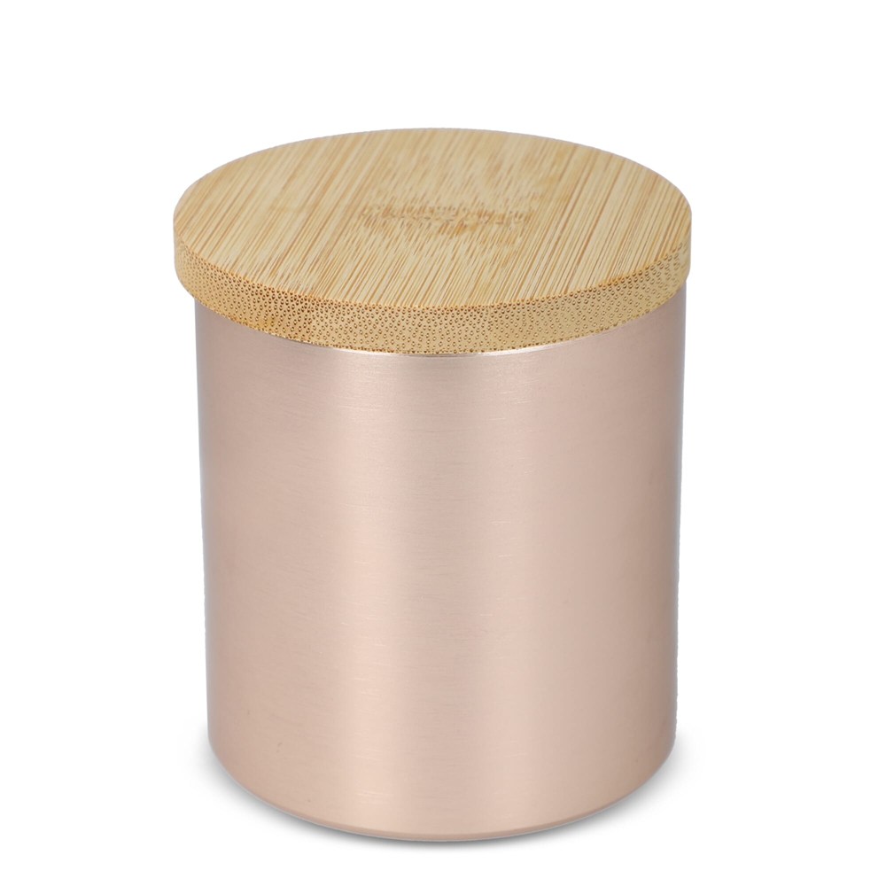 Bhakti plantaardige geurkaars in gerecycled aluminium potje - Rose goud