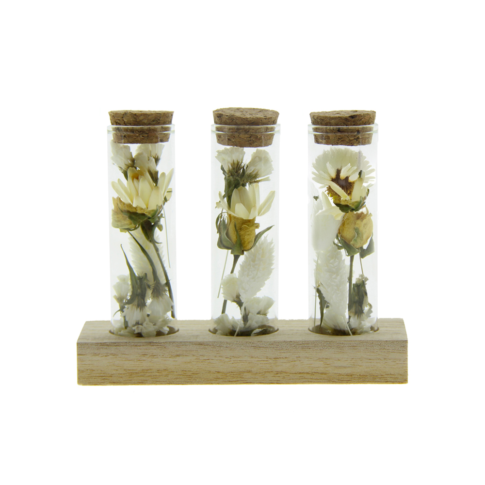 Dried Flowers - Trio tube & wood - wit
